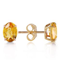 Genuine 1.80 ctw Citrine Earrings Jewelry 14KT Yellow Gold - REF-16H3X