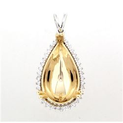 14K TwoTone Gold 0.25CTW SemiMount Slider w/Chain - REF-61N8A