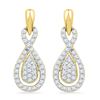 0.33 CTW Natural Diamond Oval-shape Dangle Screwback Earrings 10K Yellow Gold