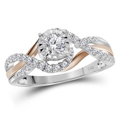 0.51 CTW Natural Diamond Solitaire Bridal Engagement Ring 14K White Gold