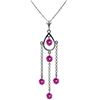 Genuine 1.50 ctw Pink Topaz Necklace Jewelry 14KT White Gold - REF-29T7A