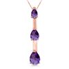 Genuine 1.71 ctw Amethyst Necklace Jewelry 14KT Rose Gold - REF-27R5P