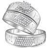 Image 1 : 0.4 CTW His & Hers Natural Diamond Cluster Matching Bridal Ring 10K White Gold