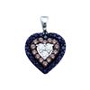0.5 CTW Black Colored Diamond Heart Love Pendant 14K White Gold