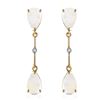 Genuine 3.01 ctw Opal & Diamond Earrings Jewelry 14KT Yellow Gold - REF-48N4R
