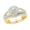 0.5 CTW Natural Diamond Halo Bridal Engagement Ring 14K Yellow Gold