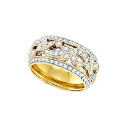 0.75 CTW Natural Diamond Floral Band 14K Yellow Gold