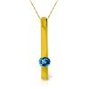 Genuine 0.25 ctw Blue Topaz Necklace Jewelry 14KT Yellow Gold - REF-25P4H