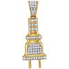 Image 1 : 0.2 CTW Mens Natural Diamond Power Plug Charm Pendant 10K Yellow Gold
