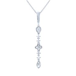 18K White Gold 1CTW Diamond Necklace - REF-210N4A