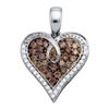 0.51 CTW Cognac-brown Colored Diamond Heart Love Pendant 10K White Gold