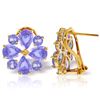 Image 1 : Genuine 4.85 ctw Tanzanite Earrings Jewelry 14KT Yellow Gold - REF-98T3A