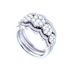 1.50 CTW Natural Diamond 3-Piece Bridal Engagement Ring 14K White Gold