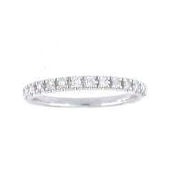 14K White Gold 0.21CTW Diamond Band Ring - REF-32M4F
