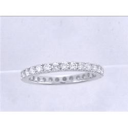 14K White Gold 1.18CTW Diamond Band Ring - REF-99A4N