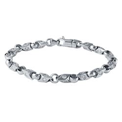 4.29 CTW 14K White Gold Gents Bracelet - REF-494N2A