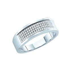 0.25 CTW Mens Natural Diamond Band Anniversary Ring 10K White Gold