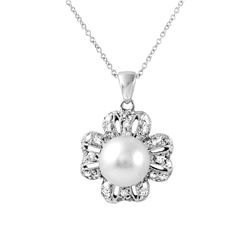 18K Gold 5.86 CTW Pearl & Diamond Slider w/ Chain - REF-106H7W