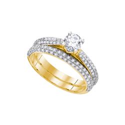 1 CTW Natural Diamond Bridal Engagement Ring 14K Yellow Gold