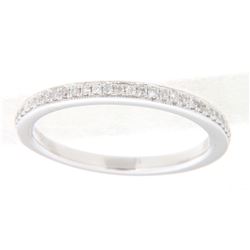 14K White Gold 0.25CTW Diamond Band Ring - REF-45A9N