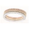Image 1 : 14K Tri Color Gold 0.71CTW Diamond Band Ring - REF-80W9H