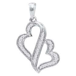 0.15 CTW Natural Diamond Heart Love Valentines Pendant 10K White Gold