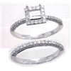 Image 1 : 14K White Gold 1.17CTW Diamond Wedding Ring Set - REF-99X5Y