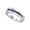 Image 1 : 0.5 CTW Mens Black Colored Diamond Band 10K White Gold