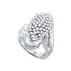 Image 1 : 1.03 CTW Natural Diamond Wide Cluster Ring 10K White Gold