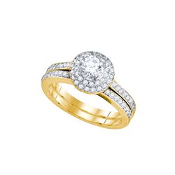 1 CTW Diamond Solitaire Bridal Ring 14K Yellow Gold
