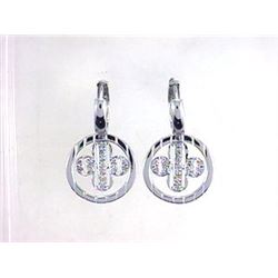 14K White Gold 0.39CTW Diamond Earring - REF-55A9N