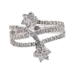 18K White Gold 0.96CTW Diamond Fashion Ring - REF-122Y3X