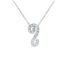 Image 1 : 0.12 CTW 14K White Gold Ladies Slider with Chain - REF-20N9A