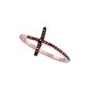 Image 1 : 0.1 CTW Red Colored Diamond Cross Faith Band 10K Rose Gold