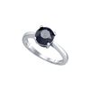 Image 1 : 2.05 CTW Black Colored Diamond Solitaire Bridal Engagement Ring 10K White Gold