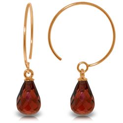 Genuine 1.35 ctw Garnet Earrings Jewelry 14KT Rose Gold - REF-13W3Y