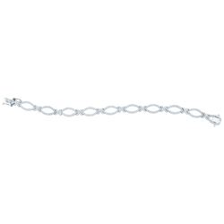 2.35 CTW Natural Diamond Tennis Link Bracelet 14K White Gold