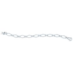 2.35 CTW Natural Diamond Tennis Link Bracelet 14K White Gold