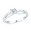 Image 1 : 0.16 CTW Princess Natural Diamond Solitaire Promise Bridal Ring 10K White Gold