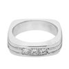 Image 1 : Gents Diamond Band w/ Princess cut Channel-set in 14K White Gold - REF-240K6R