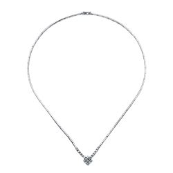 0.57 CTW 18K White Gold Ladies Necklace - REF-209H5W