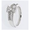 Image 1 : Baguette & Round w/ Bow Design Diamond Band in 18K White Gold - REF-131W8H