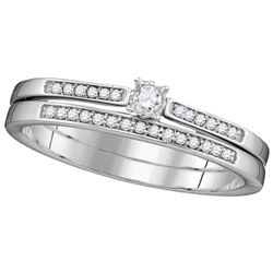 0.14 CTW Natural Diamond Bridal Engagement Ring 10K White Gold