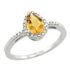Image 1 : Natural 1.53 ctw citrine & Diamond Engagement Ring 14K White Gold - REF-25W5K