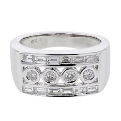 0.77 CTW 18K White Gold Ladies Ring - REF-153R2K