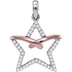0.16 CTW Natural Diamond Star Pendant 10K White Gold