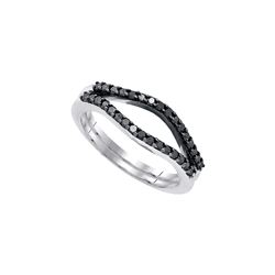 0.33 CTW Black Colored Diamond Ring 10K White Gold