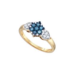 0.35 CTW Natural Diamond Flower Cluster Ring 10K Yellow Gold