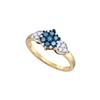Image 1 : 0.35 CTW Natural Diamond Flower Cluster Ring 10K Yellow Gold