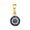 Image 1 : 0.1 CTW Black Colored Diamond Concentric Circle Cluster Pendant 10K Yellow Gold